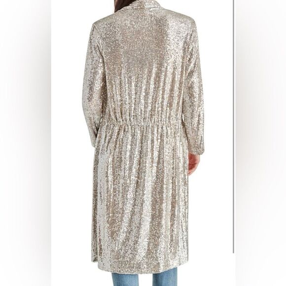 BB Dakota Steve Madden silver sequin duster size XS NWT - Picture 2 of 12